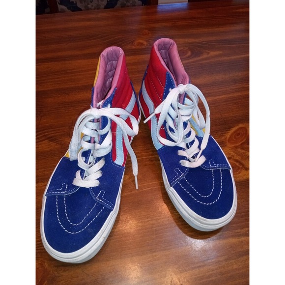 Vans‎ Unisex Skateboard Sneakers High Top Multi Colorful Men's Sz 5.5 Wm 7 - Picture 1 of 13
